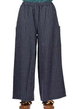 Fashion A+Koloni Linen Cotton Stripe Pants