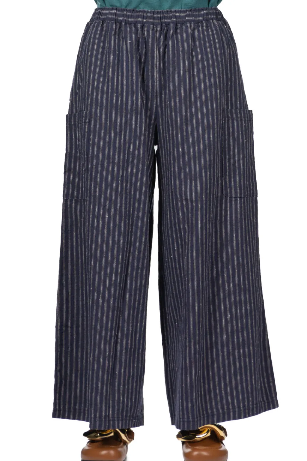 Fashion A+Koloni Linen Cotton Stripe Pants