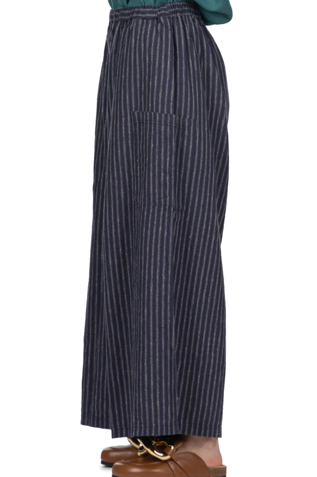 Fashion A+Koloni Linen Cotton Stripe Pants
