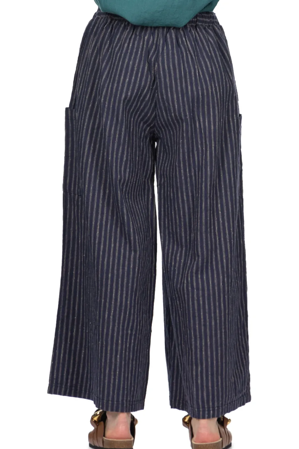 Fashion A+Koloni Linen Cotton Stripe Pants