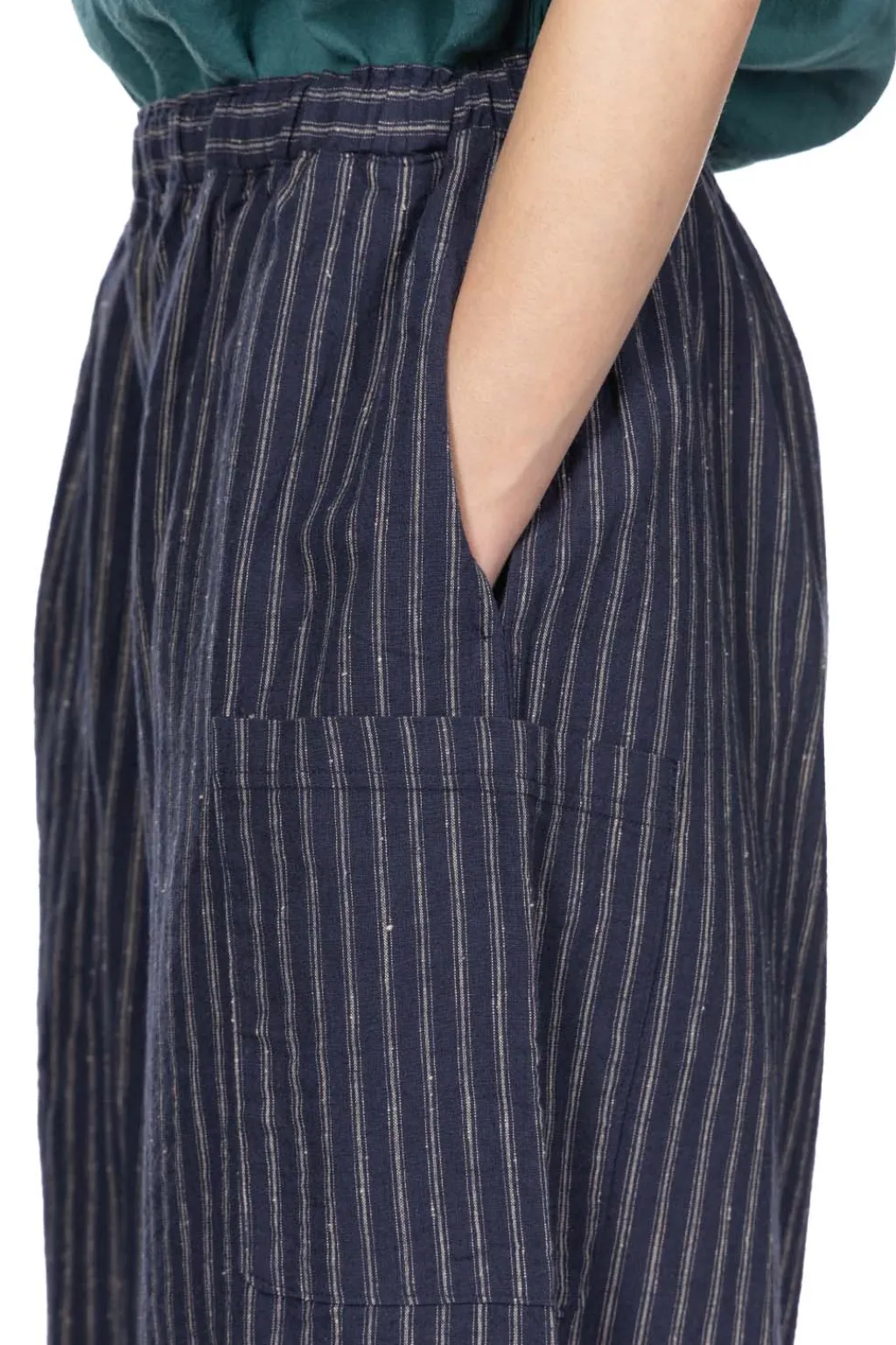 Fashion A+Koloni Linen Cotton Stripe Pants