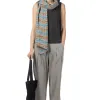 Clearance Evam Eva Linen Cotton Tuck Pants - Antique White