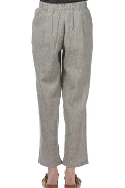Clearance Evam Eva Linen Cotton Tuck Pants - Antique White