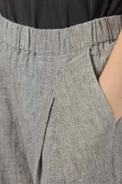 Clearance Evam Eva Linen Cotton Tuck Pants - Antique White