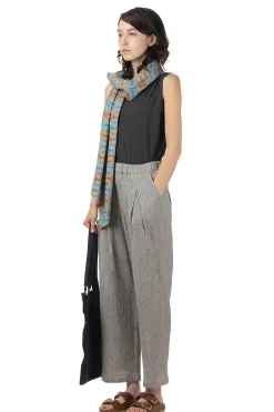 Clearance Evam Eva Linen Cotton Tuck Pants - Antique White