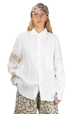 Hot Kapital Linen Drawn Work Hippie Sleeve Shirt