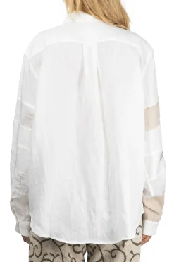 Hot Kapital Linen Drawn Work Hippie Sleeve Shirt