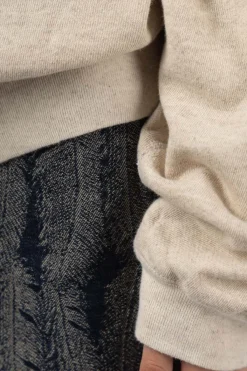 Clearance Kapital Linen Gauze SWT Knit Crew SWT (CHIROSAKU) - Natural