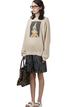 Clearance Kapital Linen Gauze SWT Knit Crew SWT (CHIROSAKU) - Natural