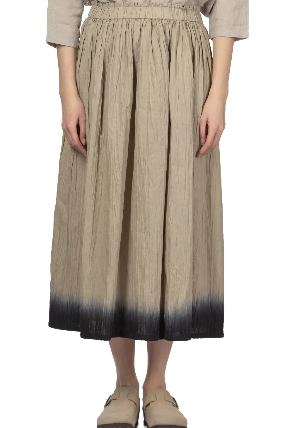 Online Evam Eva Linen Gradation Skirt - Grege
