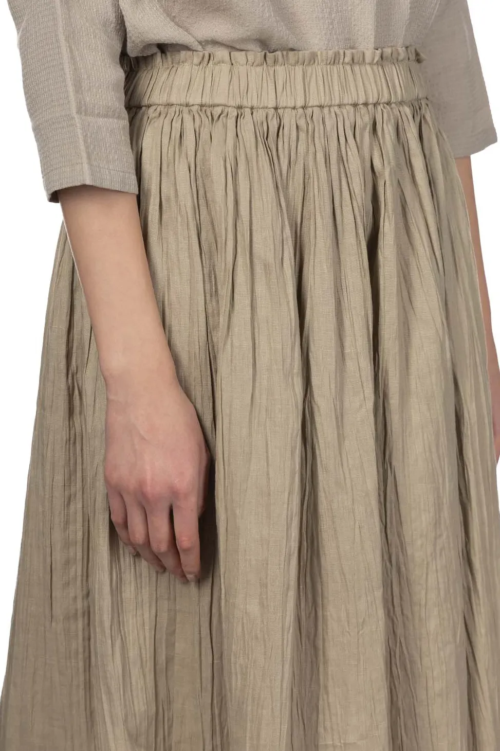 Online Evam Eva Linen Gradation Skirt - Grege