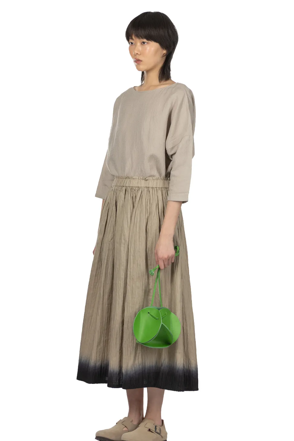 Online Evam Eva Linen Gradation Skirt - Grege