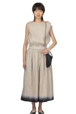Sale Evam Eva Linen Gradation Skirt - Smoke White