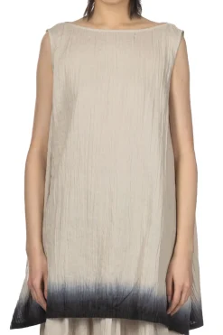 Online Evam Eva Linen Gradation Sleeveless Tunic - Smoke White