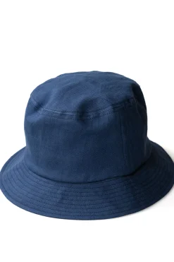 Hot Cableami Linen Herringbone Bucket Hat - Indigo