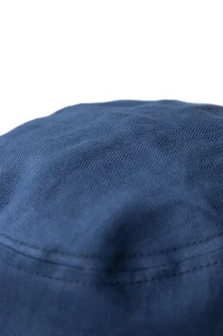 Hot Cableami Linen Herringbone Bucket Hat - Indigo