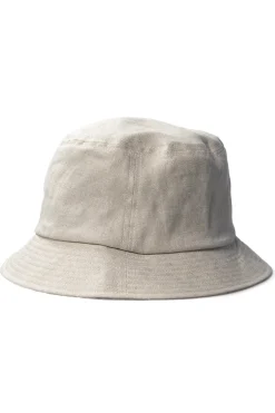 Fashion Cableami Linen Herringbone Bucket Hat - Ecru