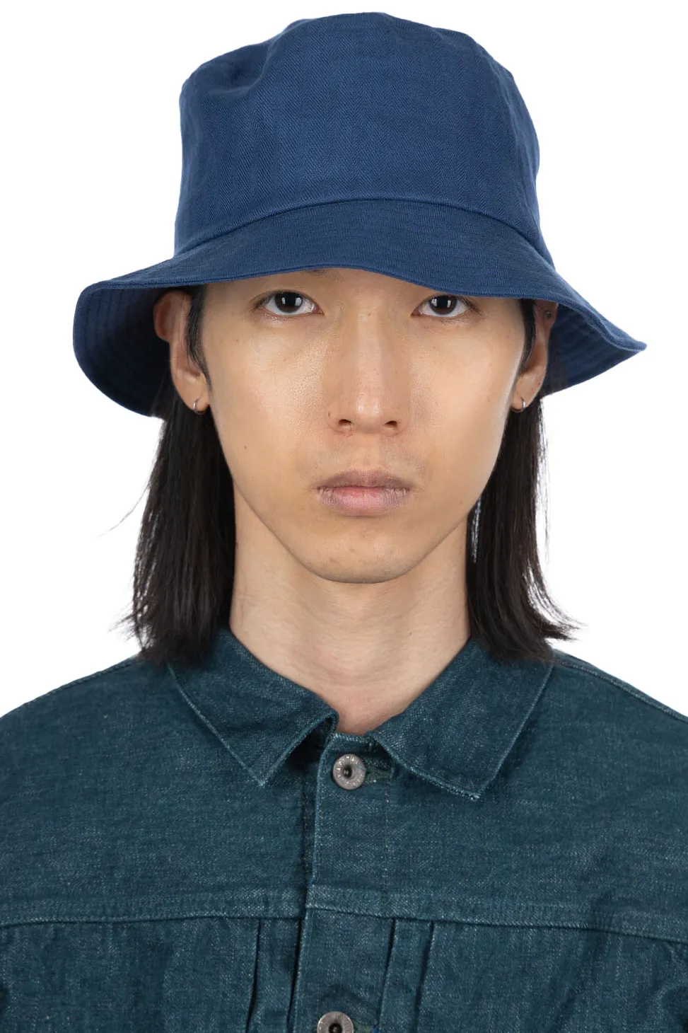 Best Cableami Linen Herringbone Bucket Hat - Indigo