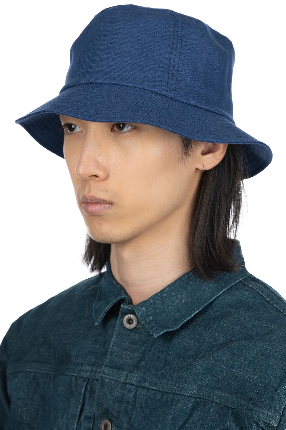 Best Cableami Linen Herringbone Bucket Hat - Indigo