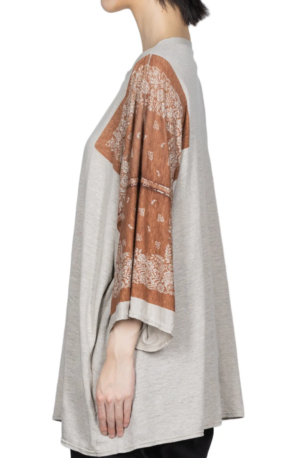 Outlet Kapital Linen Jersey Bandana HUGE-T (Botanical) - L. Brown