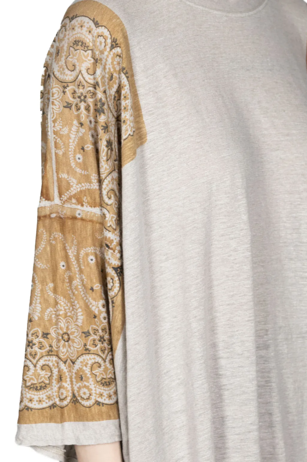 Outlet Kapital Linen Jersey Bandana HUGE-T (Botanical) - L. Brown