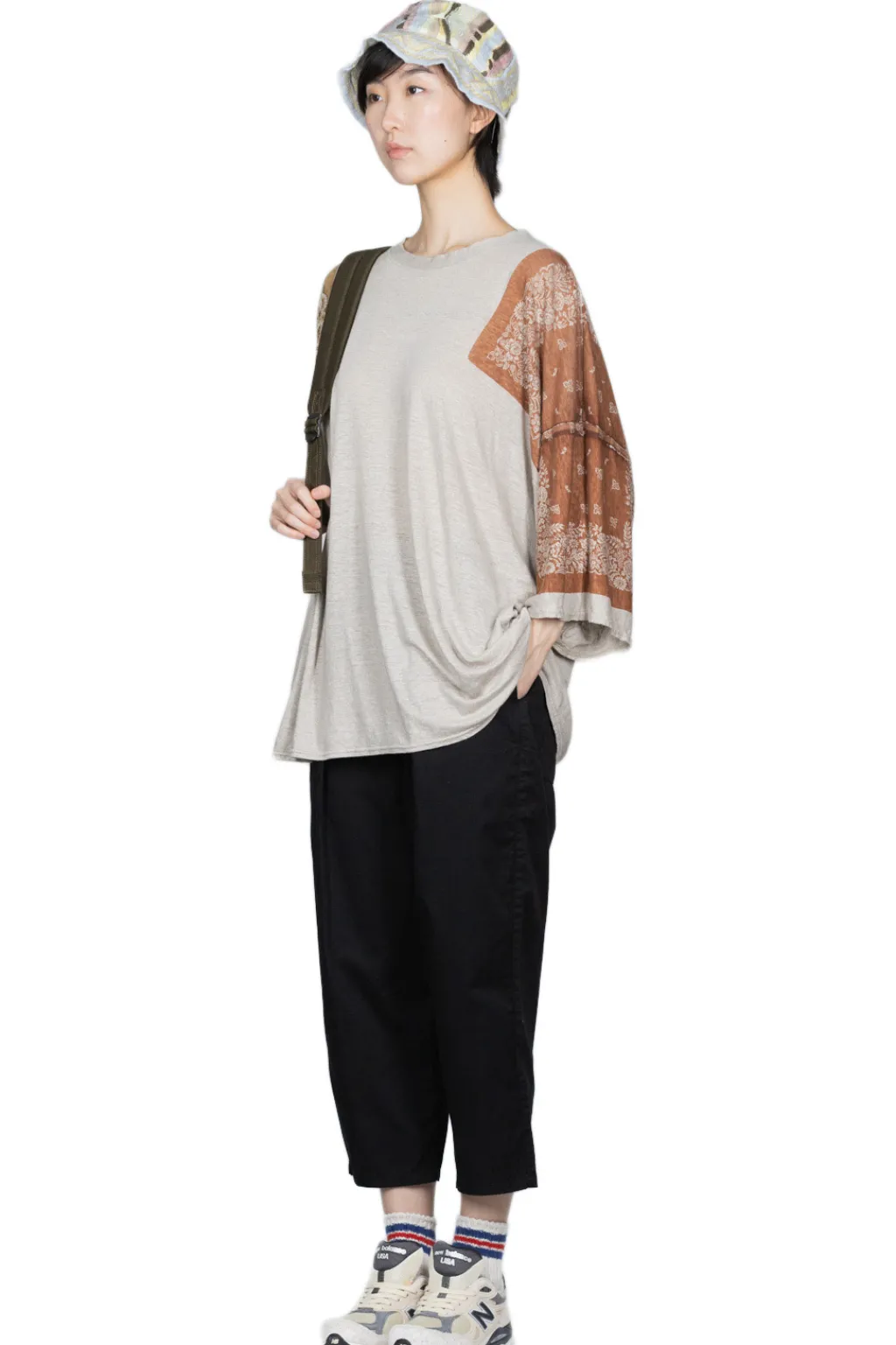 Outlet Kapital Linen Jersey Bandana HUGE-T (Botanical) - L. Brown
