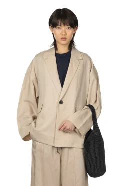 Discount Manon Linen Mix Spindle Over Jacket - Beige