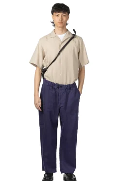 Discount Tigre Brocante Linen Oxford Bosun Open Pants - Navy