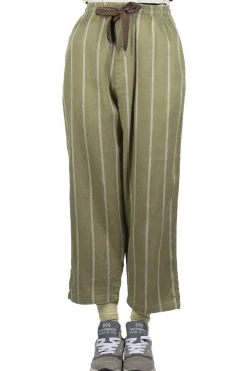 Hot Kapital Linen PHILLIES Stripe EASY Pants - Khaki