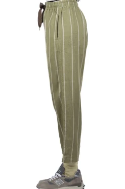 Hot Kapital Linen PHILLIES Stripe EASY Pants - Khaki
