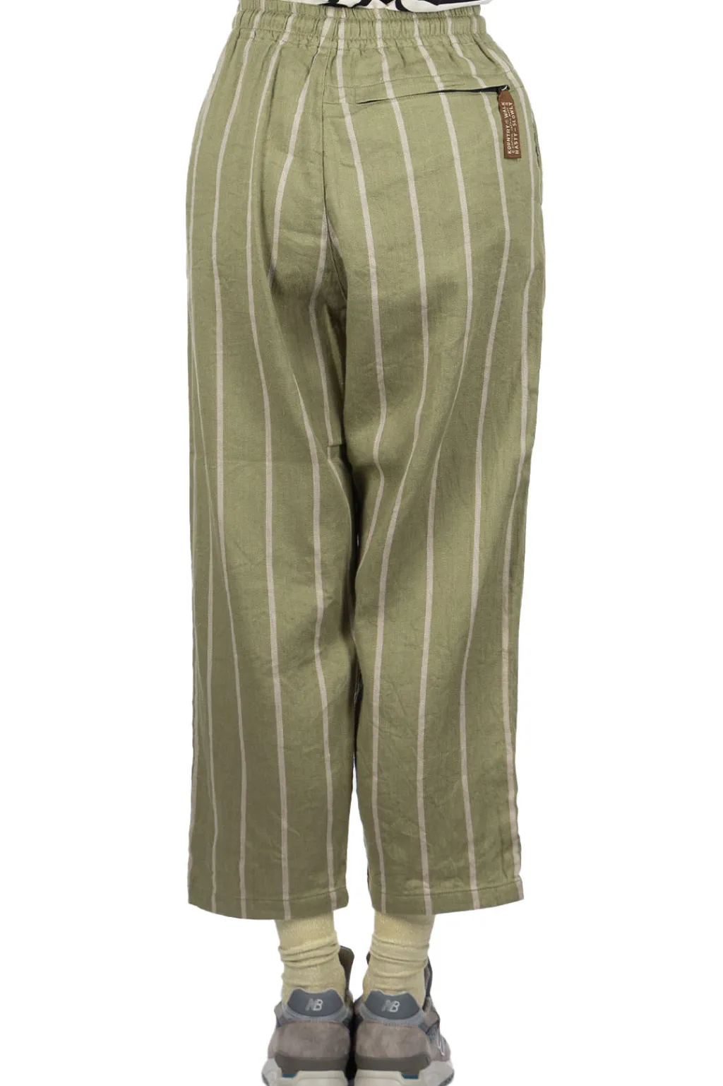 Hot Kapital Linen PHILLIES Stripe EASY Pants - Khaki