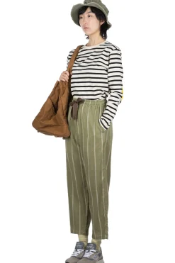 Hot Kapital Linen PHILLIES Stripe EASY Pants - Khaki