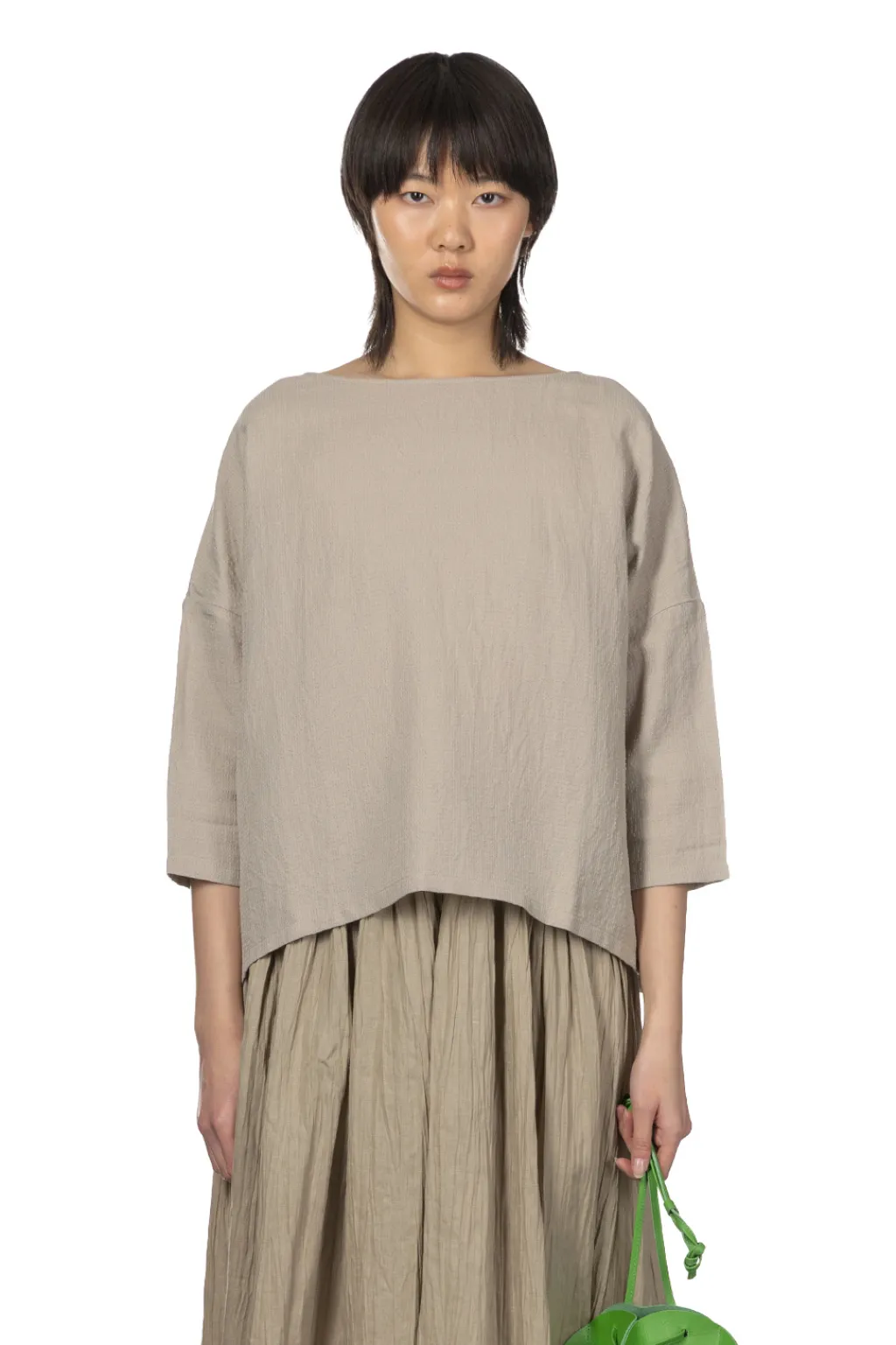 Clearance Evam Eva Linen Silk Pullover - Grege
