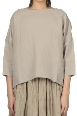 Clearance Evam Eva Linen Silk Pullover - Grege