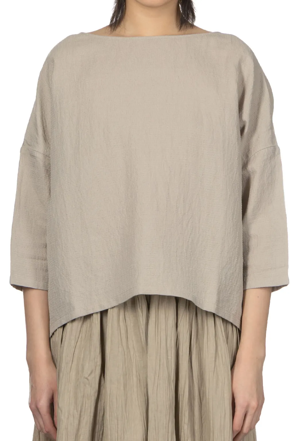 Clearance Evam Eva Linen Silk Pullover - Grege