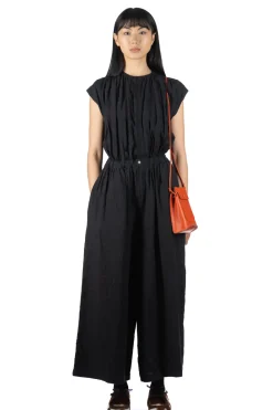 Outlet Kapital Linen Sleeveless GYPSY All-In-One - Black
