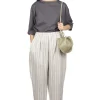 Sale Nachukara Linen Stripe 2 Tuck Pants - Beige