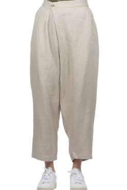 Outlet Nofl Linen Twill Wrap Pants - Beige