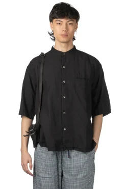 Discount Tigre Brocante Linen Venice Stand Shirt - Black