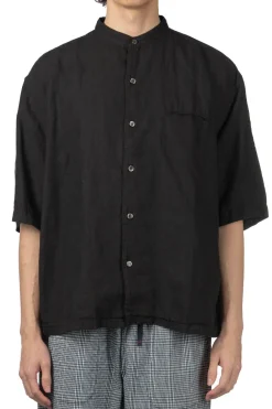 Discount Tigre Brocante Linen Venice Stand Shirt - Black
