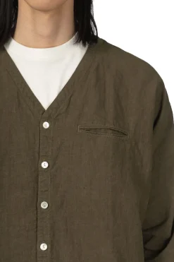 Discount Tigre Brocante Linen V-Neck Cardigan - Khaki