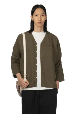 Discount Tigre Brocante Linen V-Neck Cardigan - Khaki