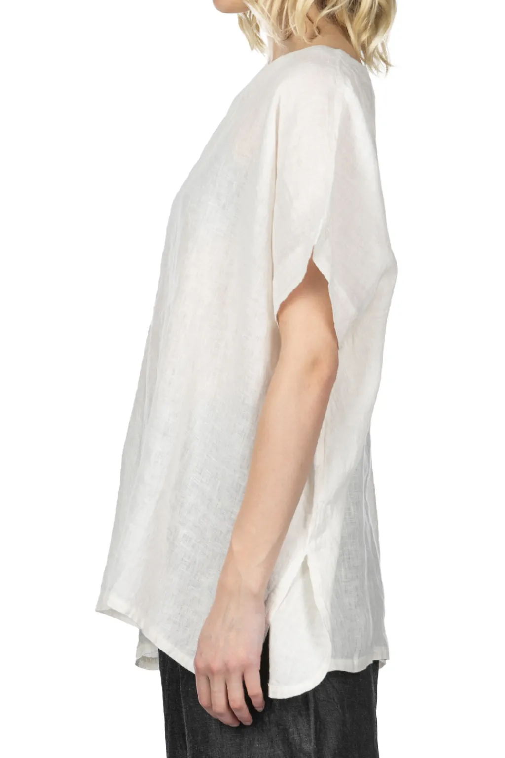 Online A+Koloni Linen Wide Tunic - Off White