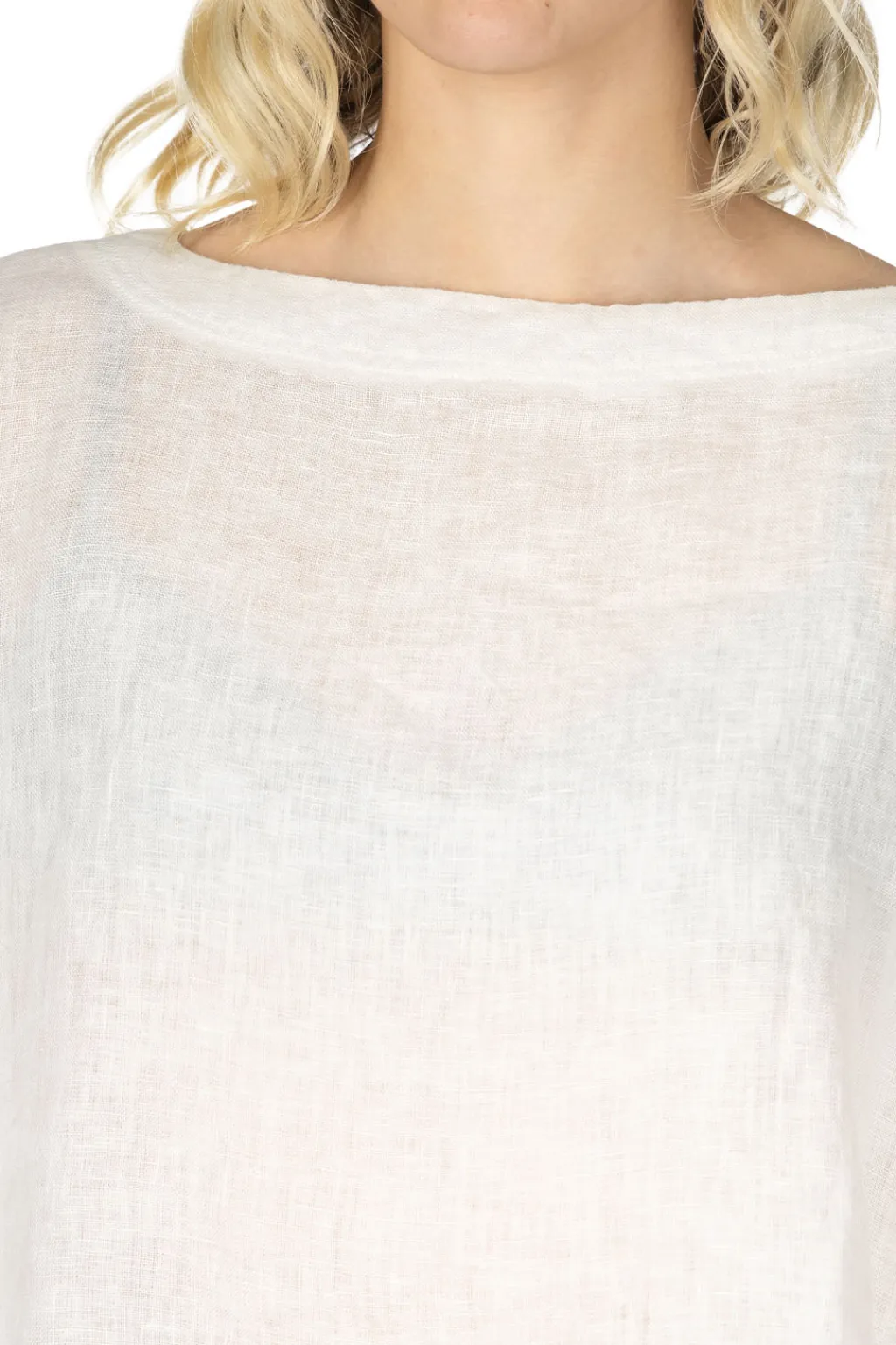 Online A+Koloni Linen Wide Tunic - Off White