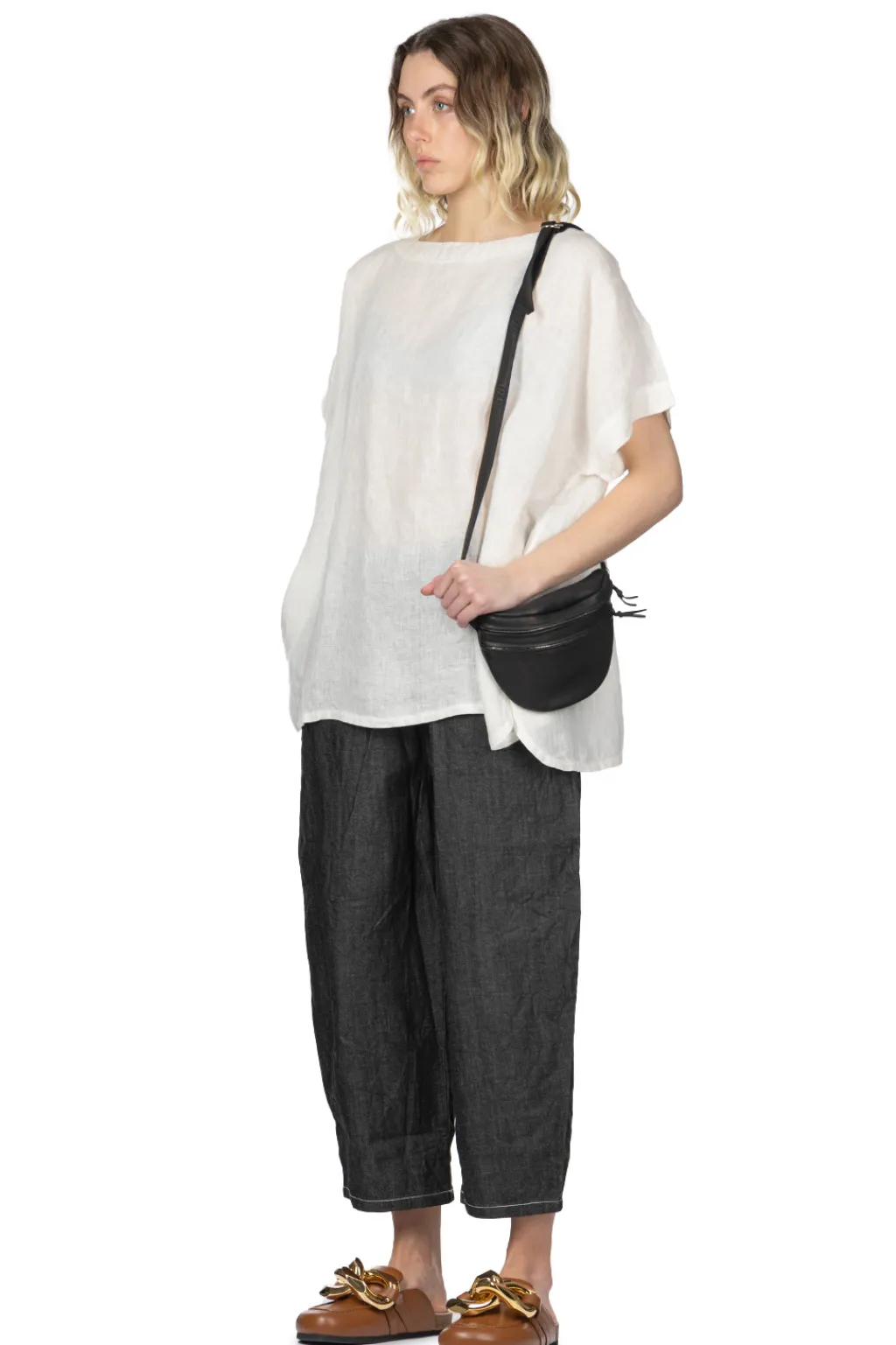 Online A+Koloni Linen Wide Tunic - Off White