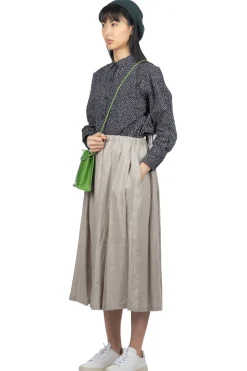 Discount Nofl Lithania Linen Tuck Skirt - Grey