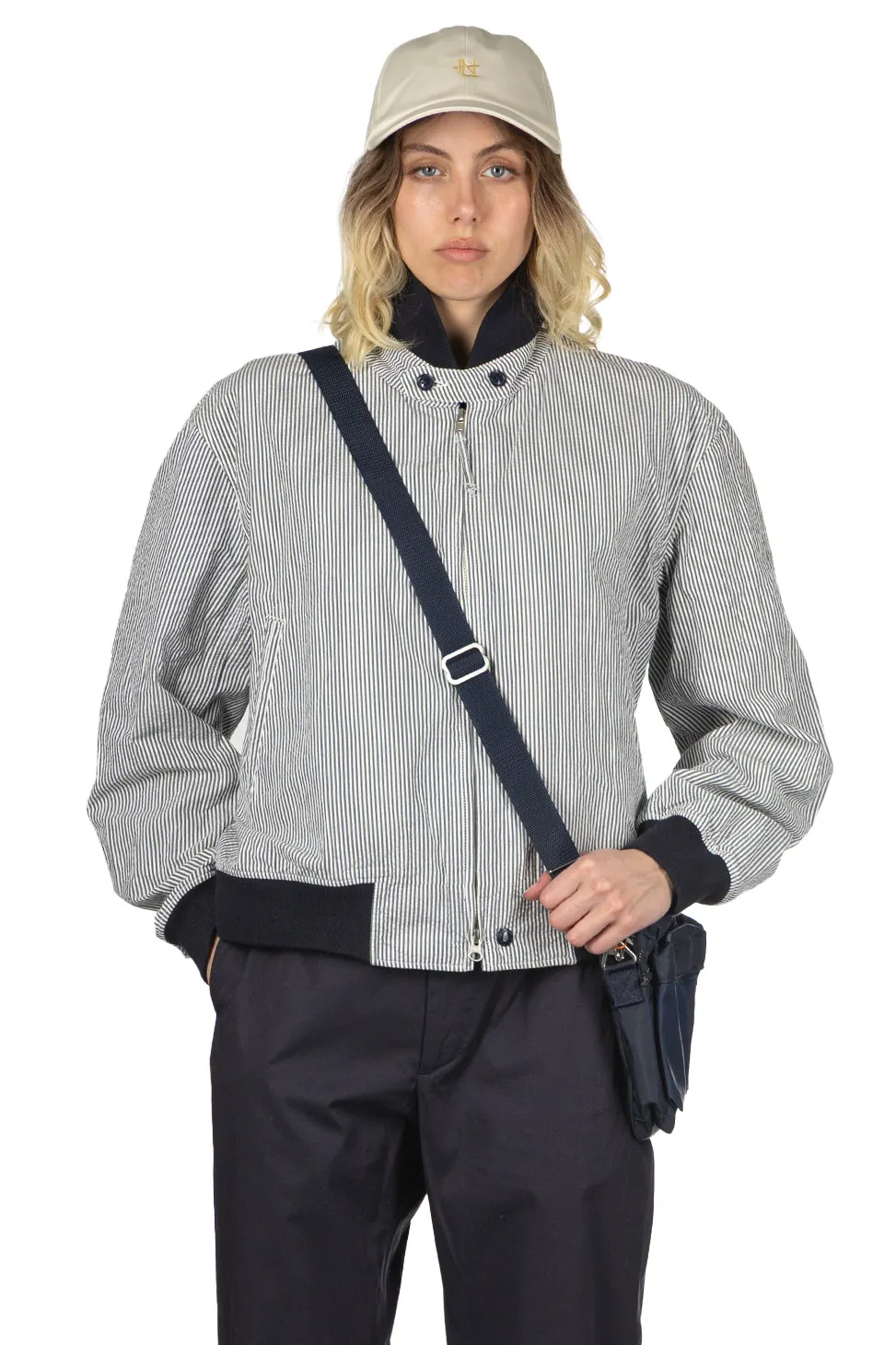 Outlet Engineered Garments LL Jacket - Navy Cotton Seersucker Stripe