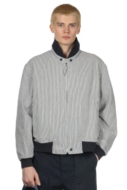 Outlet Engineered Garments LL Jacket - Navy Cotton Seersucker Stripe