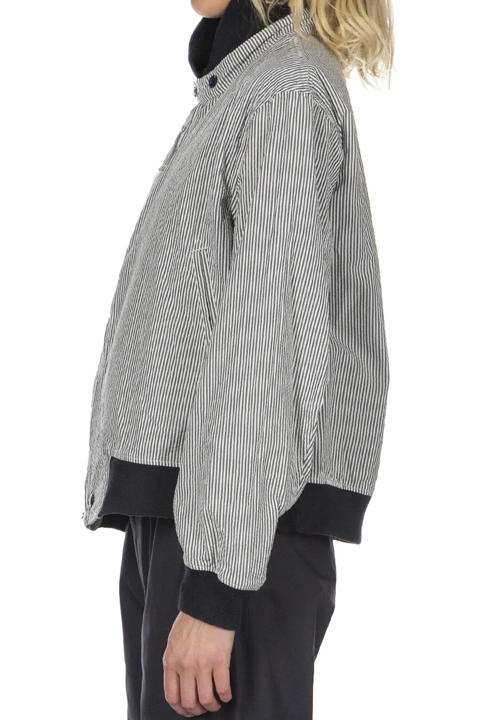 Outlet Engineered Garments LL Jacket - Navy Cotton Seersucker Stripe