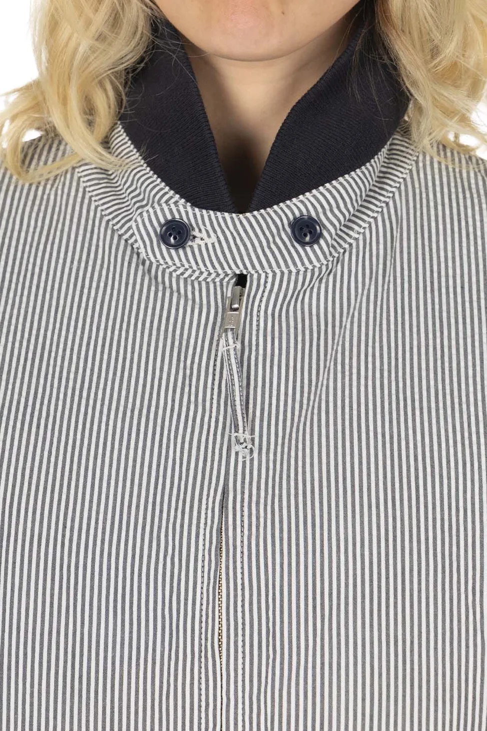 Outlet Engineered Garments LL Jacket - Navy Cotton Seersucker Stripe